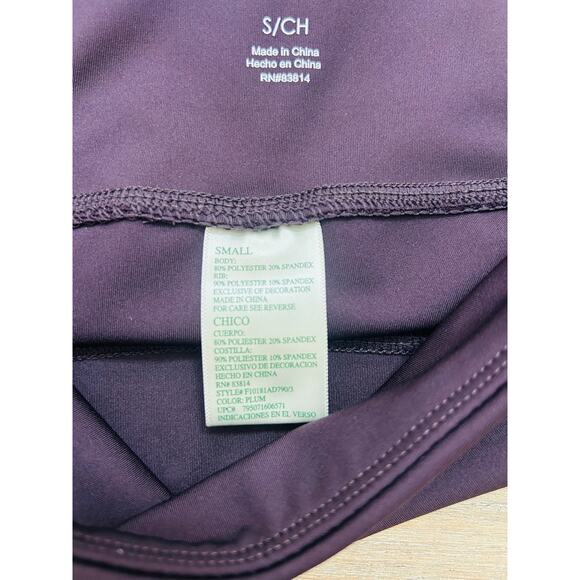 Tangerine Womens Leggings Size Small Plum Activewear Rib Trim Leggings - Picture 4 of 10